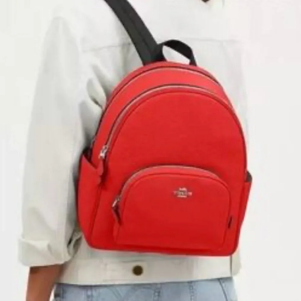 COACH Miami Red Court Pebbled Leather Backpack